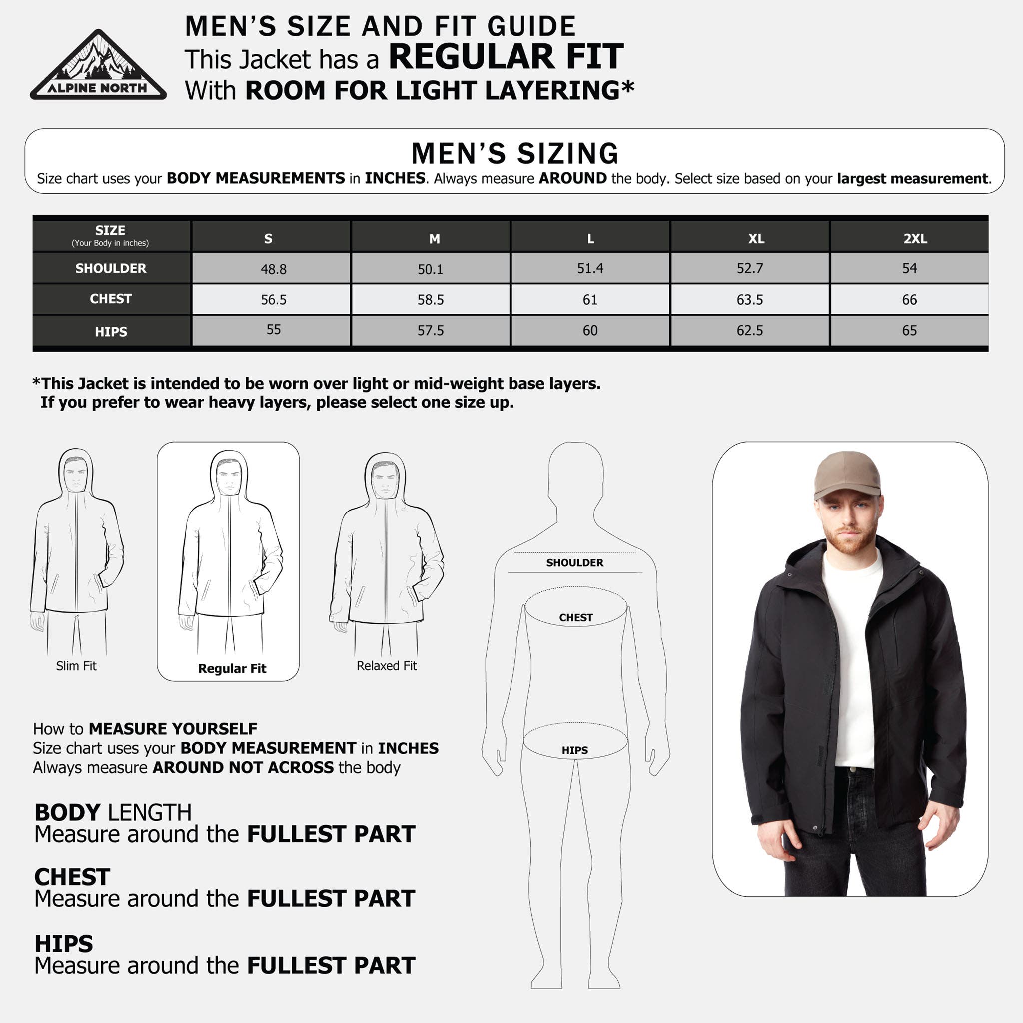 Alpine North Hudson - Waterproof Hooded Rain Jacket — фото 6