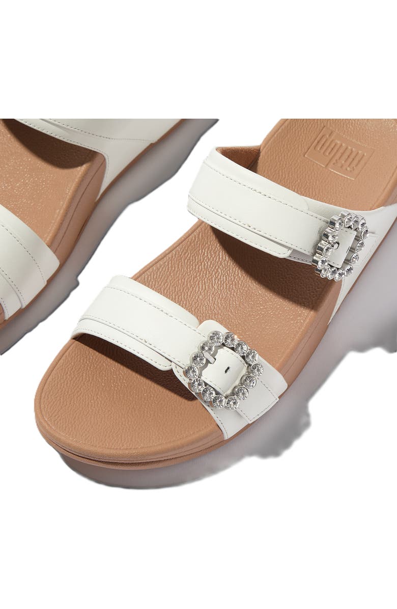 FitFlop Lulu Crystal Buckle Slides, Alternate, color, Urban White