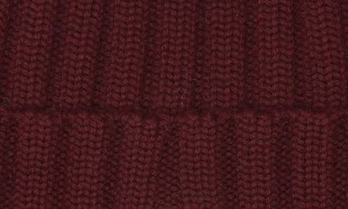 Moncler Logo Patch Rib Wool Beanie In Red