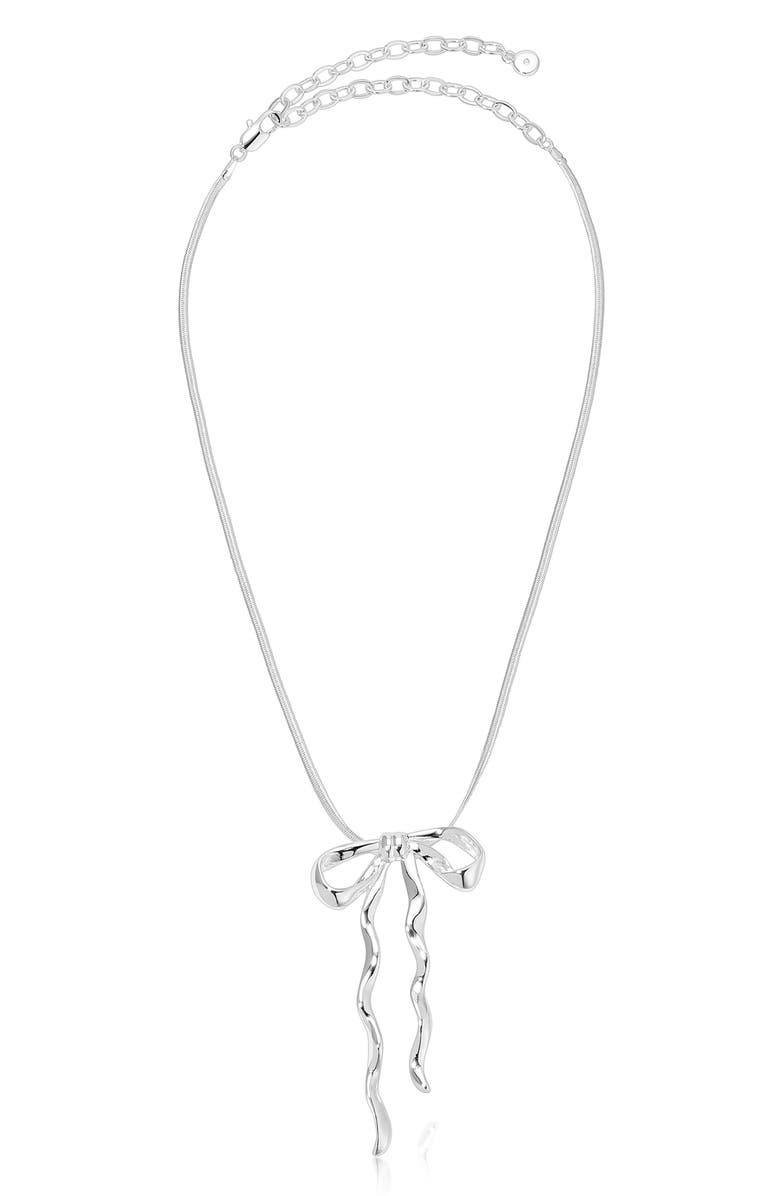 Ettika Bow Organica Pendant Necklace, Alternate, color, Silver