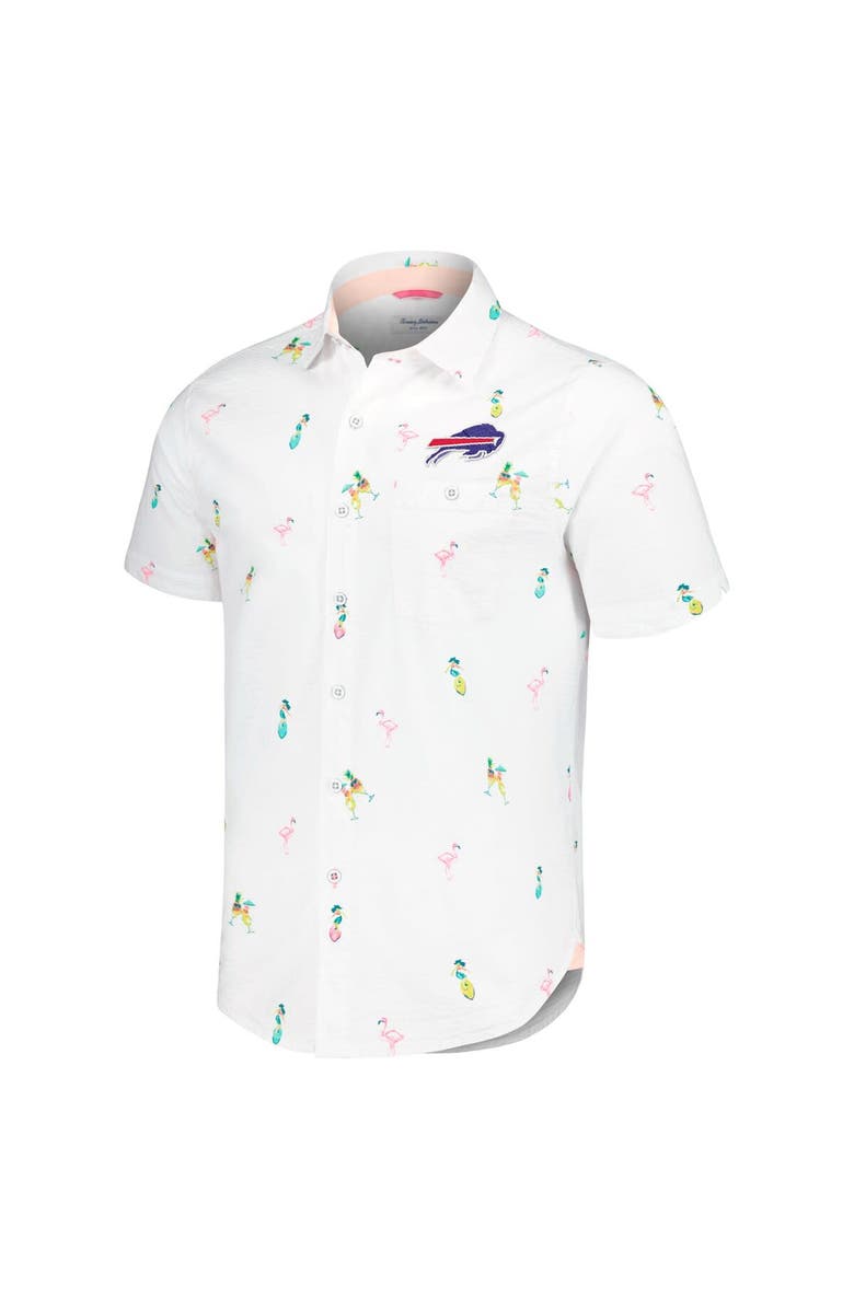 Tommy Bahama Men's Tommy Bahama White Buffalo Bills Nova Wave Flocktail Button-Up Shirt, Alternate, color, White