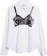 Vaquera Trompe l'Oeil Bra Button-Down Shirt