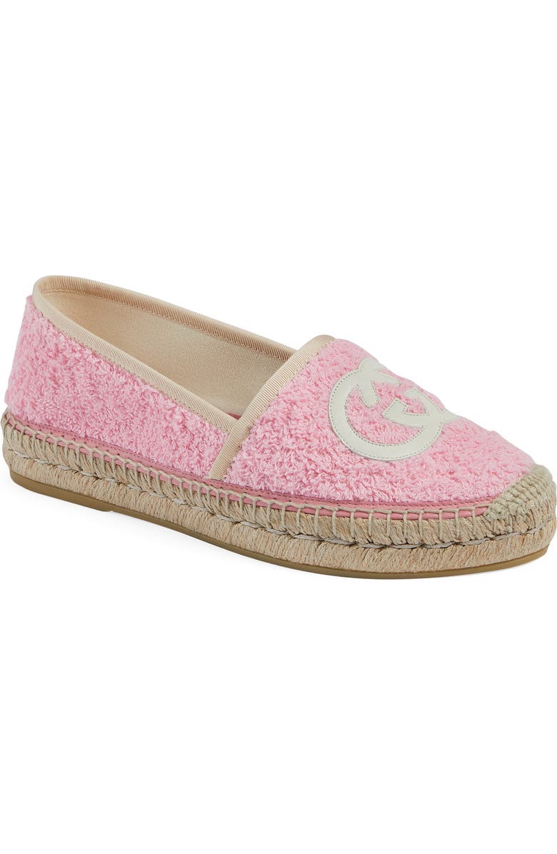 Gucci Pilar Espadrille Flat, Main, color, Pink/ Ivoire