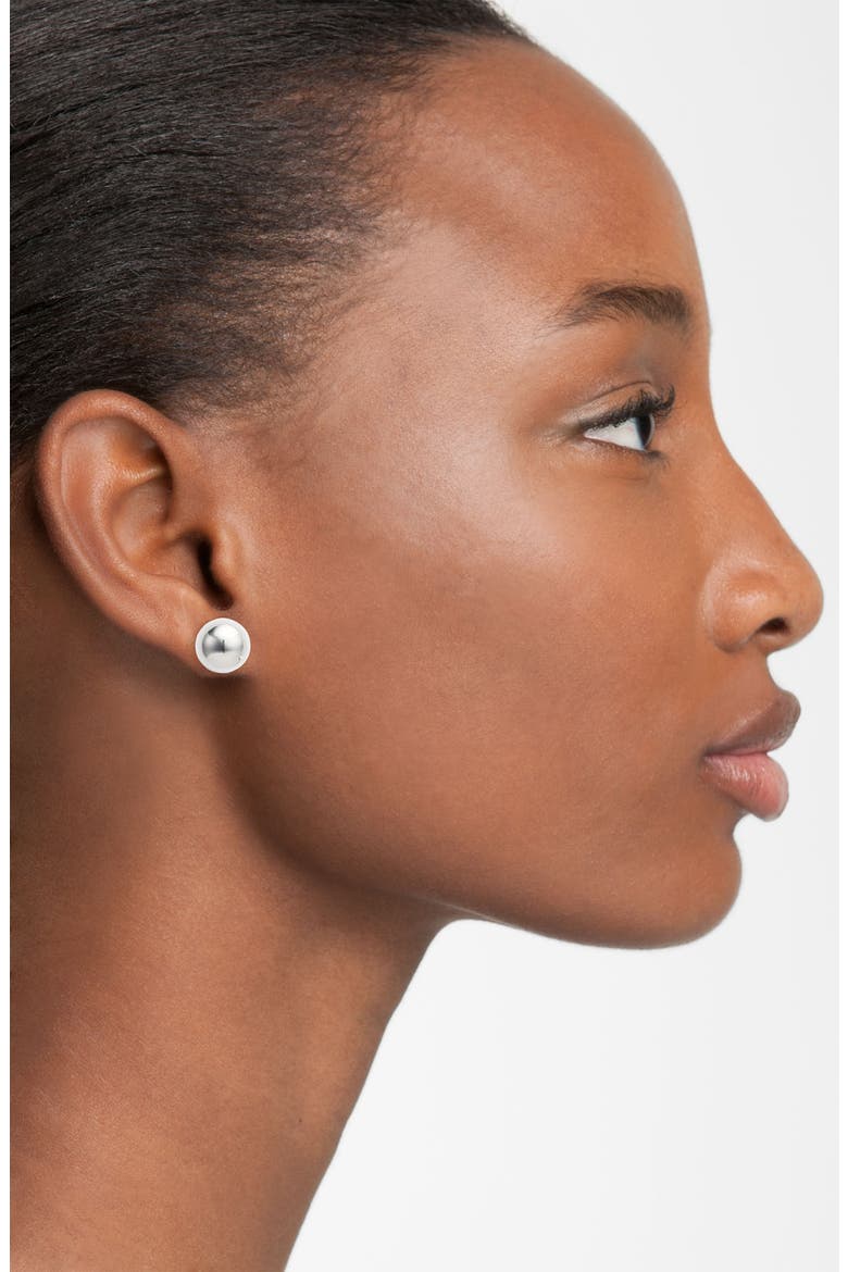 Ball Stud Earrings, Alternate, color, SILVER
