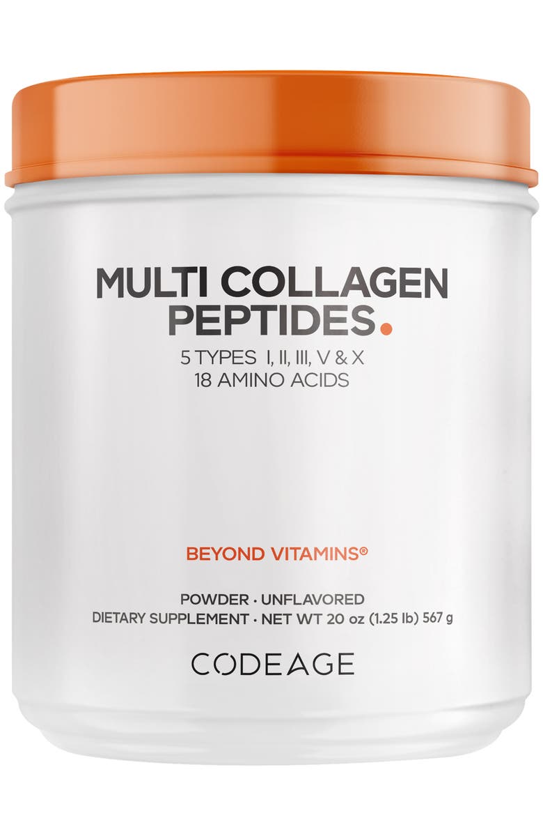 Codeage Multi Collagen Protein Powder Peptides Powder Supplement, Main, color, White