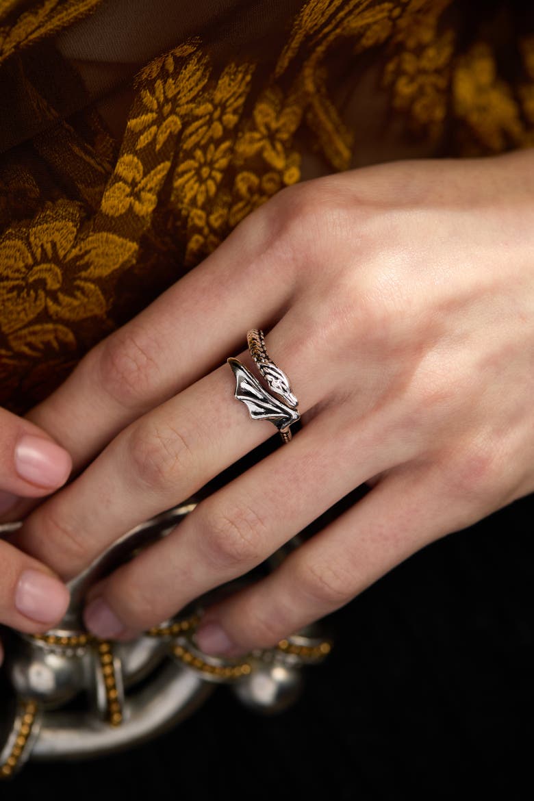 HOUSE OF THE DRAGON Syrax Bypass Ring, Alternate, color, Silver
