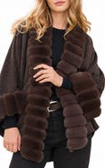 SAACHI Faux Fur Trim Cape