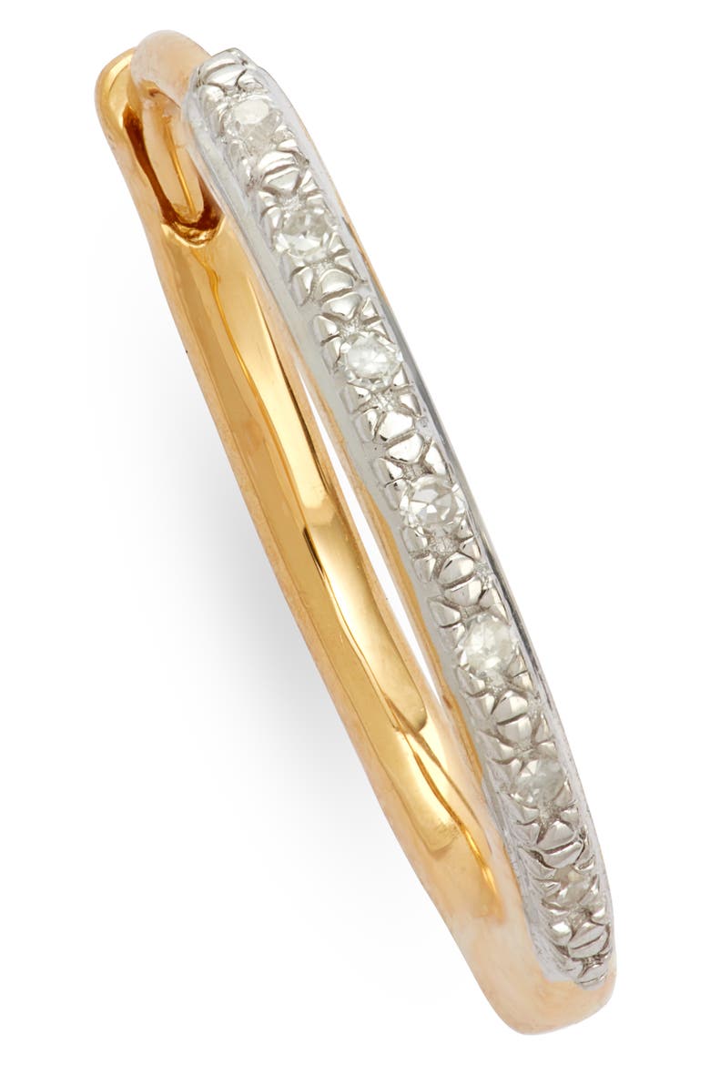 Small Riva Wave Diamond Hoop Earrings, Alternate, color, YELLOW GOLD