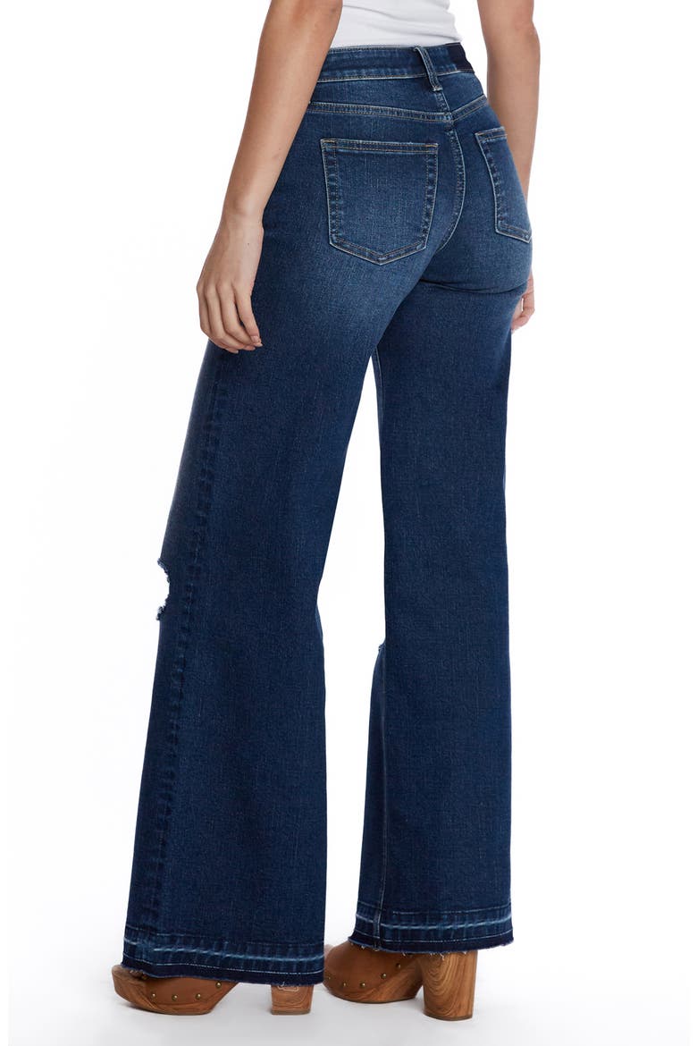 Deconstructed Wide Leg Jeans, Alternate, color, RIPPED BLUE