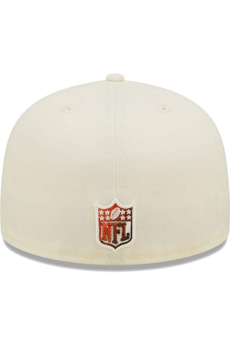 Men's New Era Cream Cleveland Browns Chrome Color Dim 59FIFTY Fitted Hat, Alternate, color, Cream