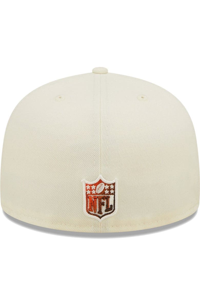 New Era Men's New Era Cream Cleveland Browns Chrome Color Dim 59FIFTY Fitted Hat, Alternate, color, 