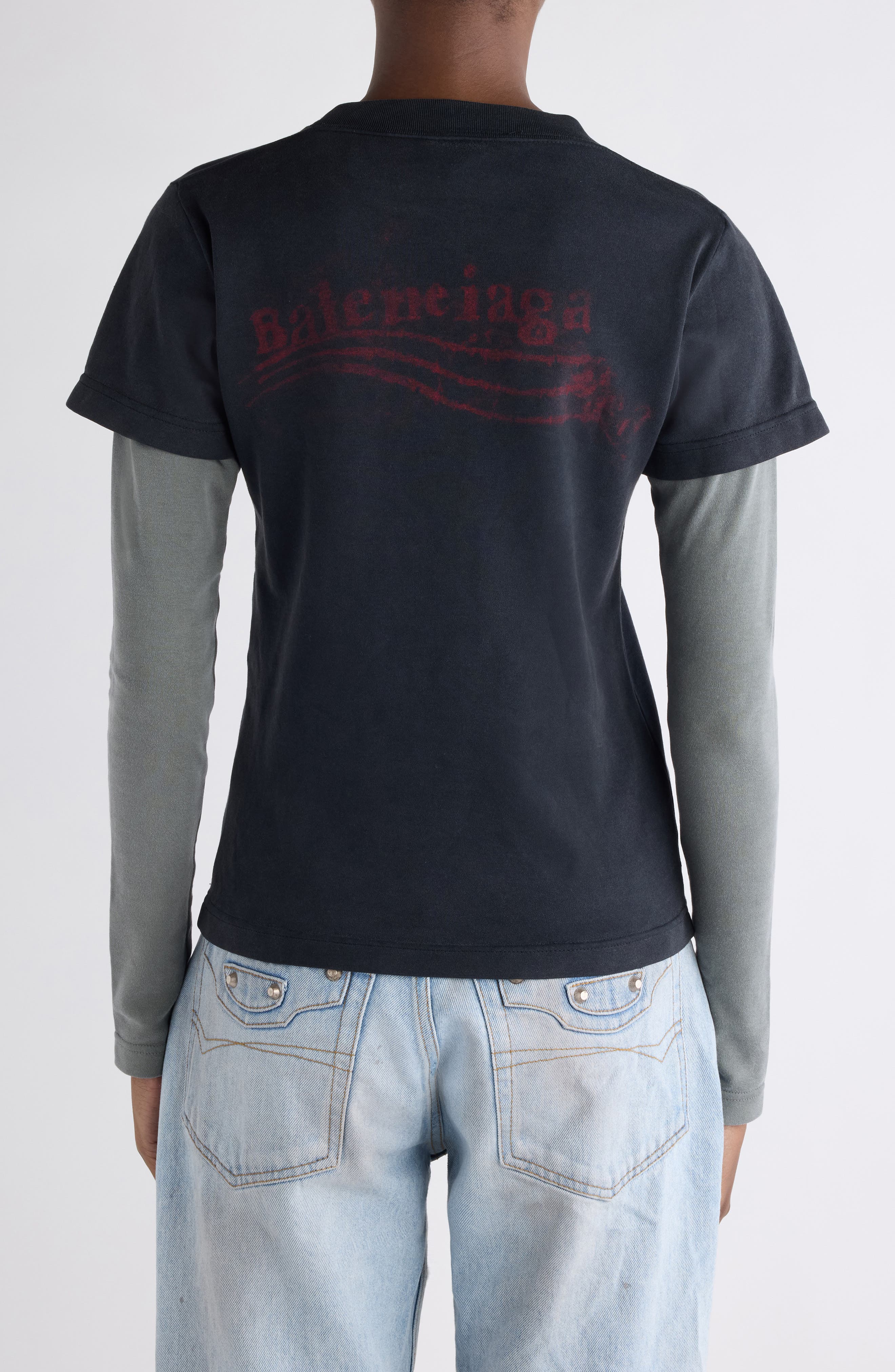 Washed Crayon Political Logo Layered T-Shirt (Women) | Nordstrom
