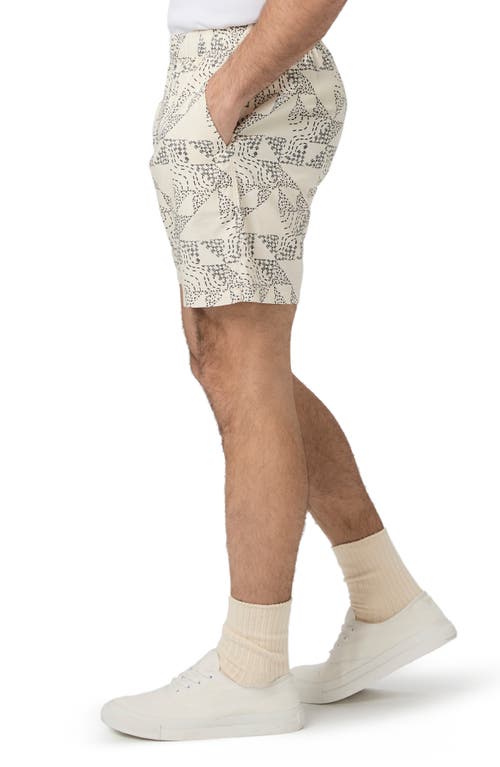 Paige Elijah Geo Print Drawstring Shorts In White