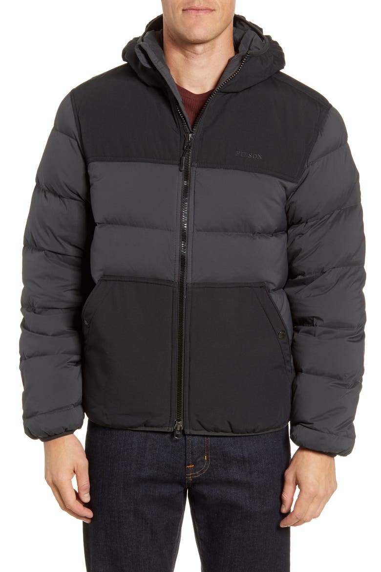 Featherweight Water Repellent Down Coat, Alternate, color, FADED BLACK