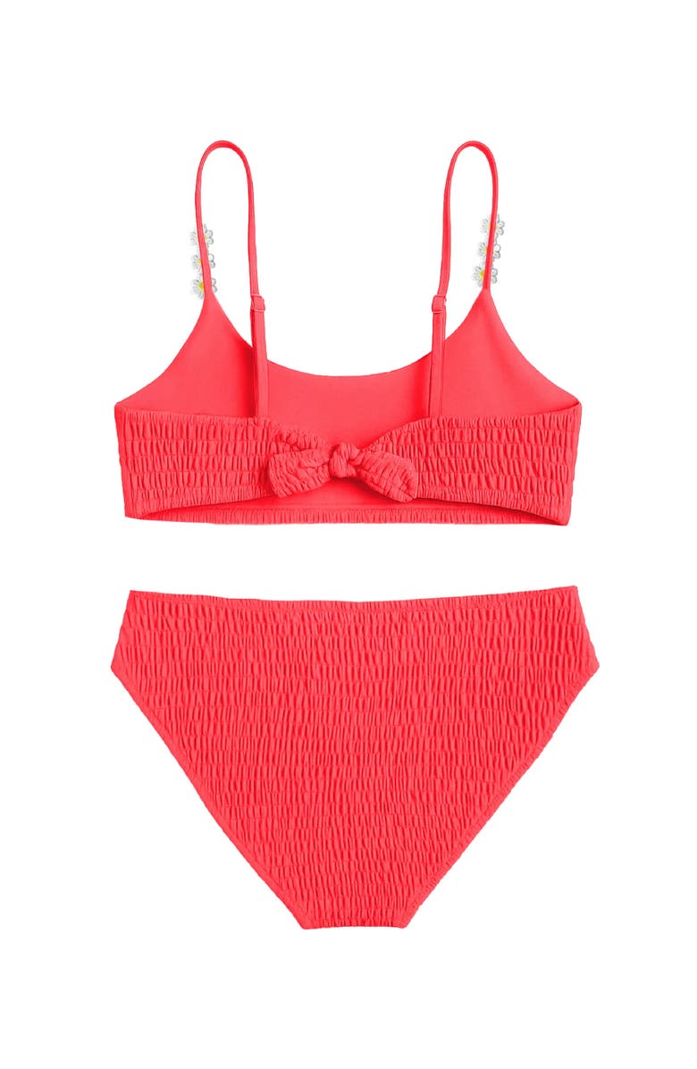 Limeapple Smocked Two Piece Swimsuit, Alternate, color, Coral