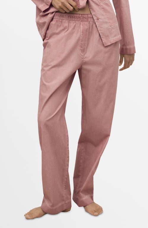Mango Garment-dyed Cotton Pajama Pants In Pink