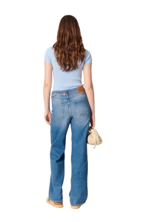 Maje Rib Knit Top In Blue Sky