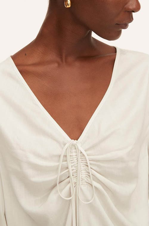 REBECCA TAYLOR REBECCA TAYLOR DRAWSTRING LONG SLEEVE BLOUSE