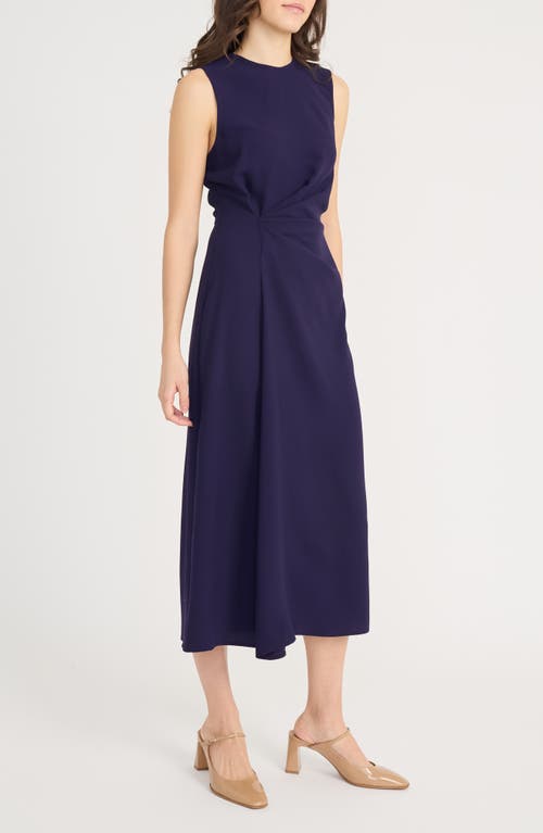 Luxely Nixie Sleeveless Crepe Midi Dress In Evening Blue