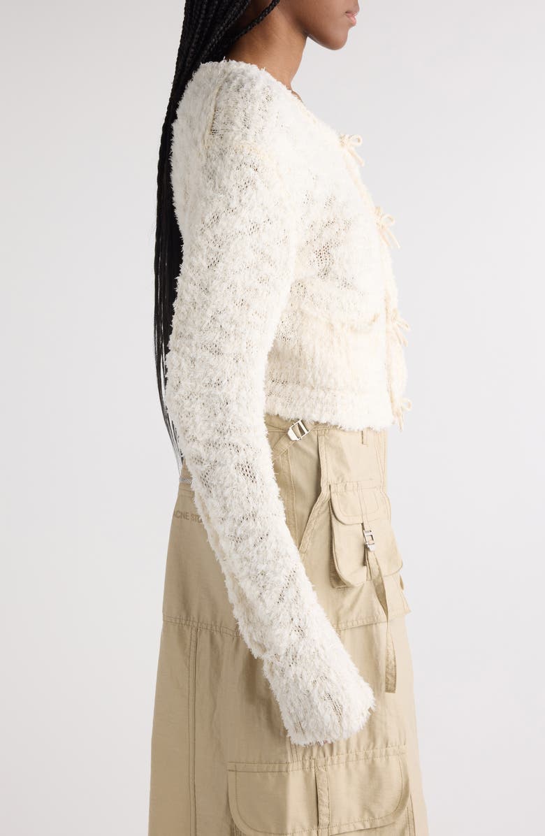 Acne Studios Kitsari Textured Wool Blend Cardigan, Alternate, color, White