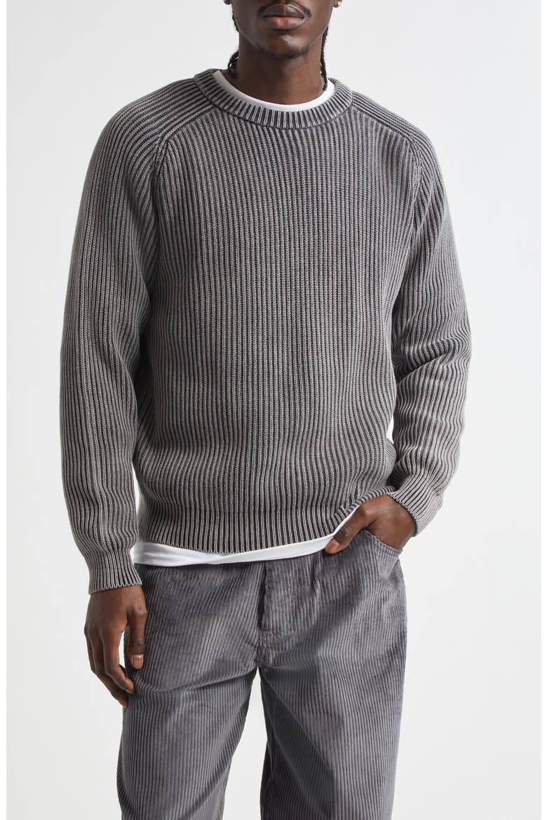 Summer Shaker Stitch Organic Cotton Sweater, Main, color, BLACK