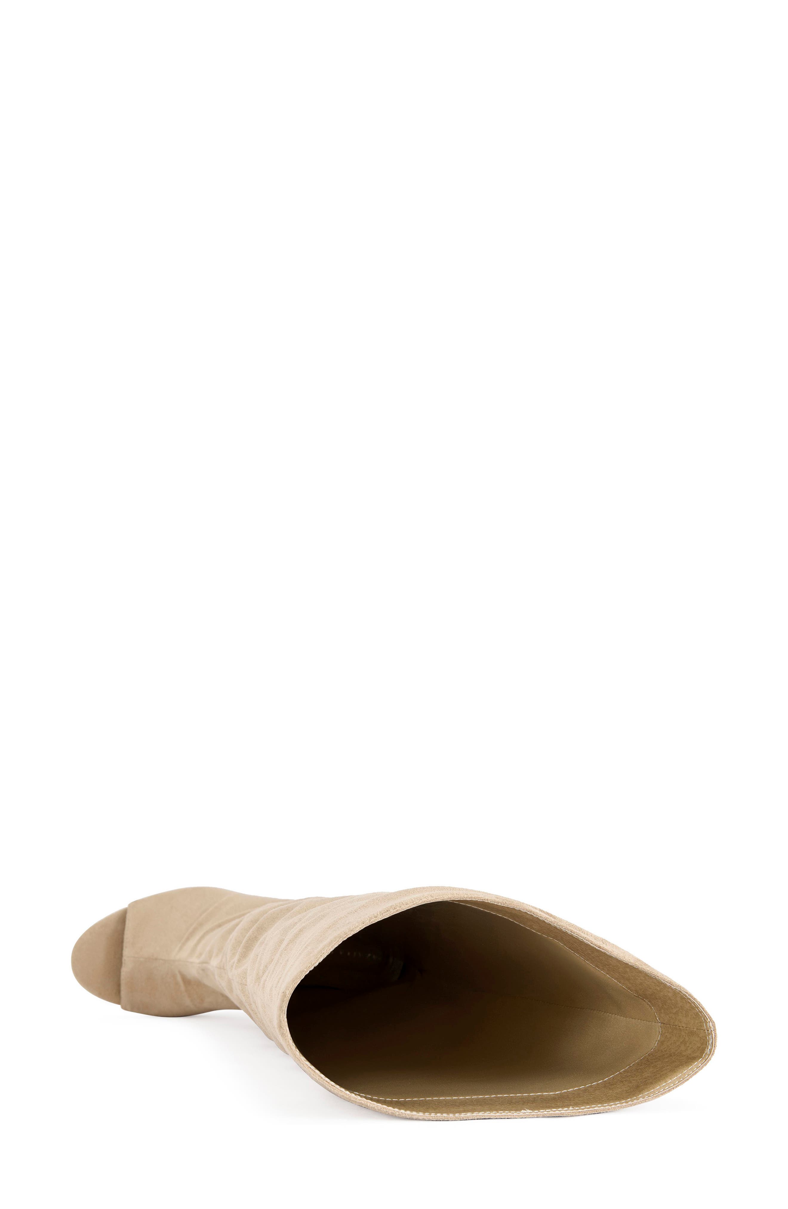 AZALEA WANG Vincent Knee High Open Toe Boot, Alternate, color, Tan