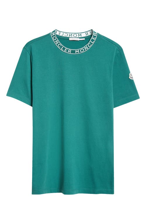 Moncler Logo Cotton T-shirt In Botanical Garden