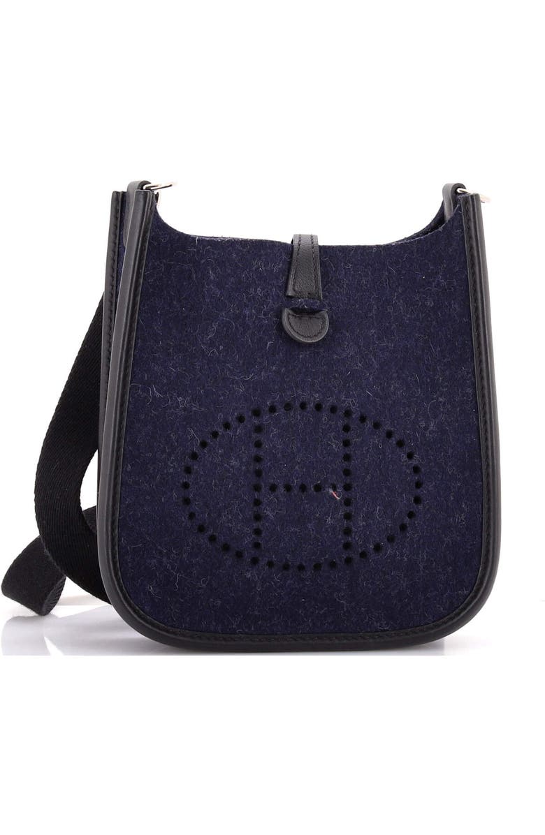 Pre-Owned Hermes Evelyne Bag Gen III Felt TPM, Main, color, Bleu Nuit