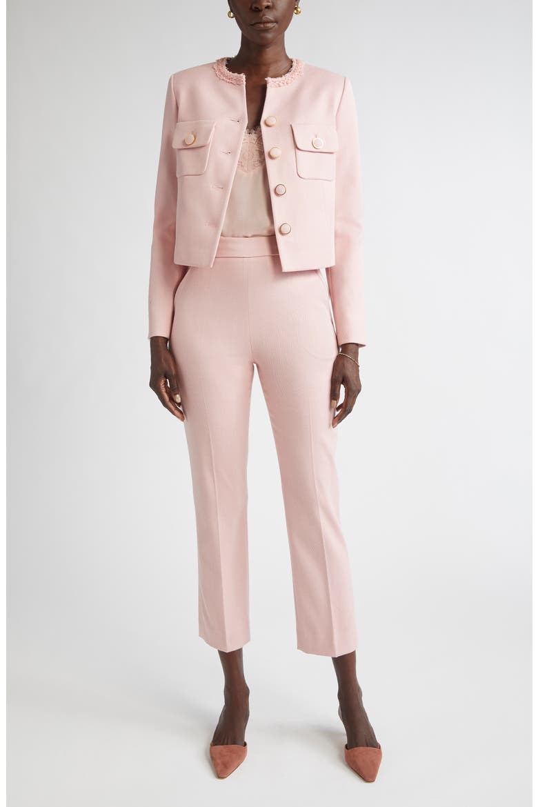 Emma Mélange Stretch Twill Crop Pants, Alternate, color, PINK
