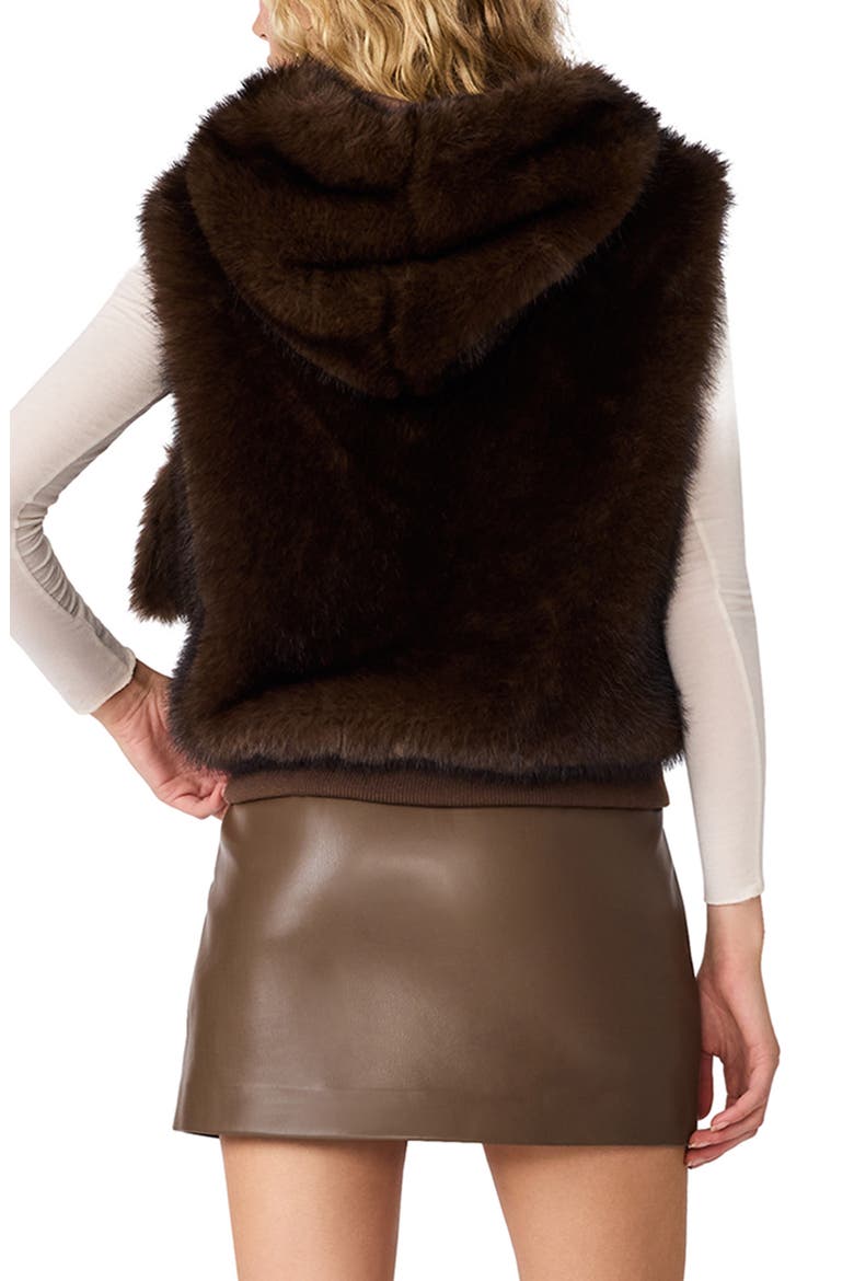 Sophee Faux Fur Hooded Vest, Alternate, color, FOSSIL BROWN