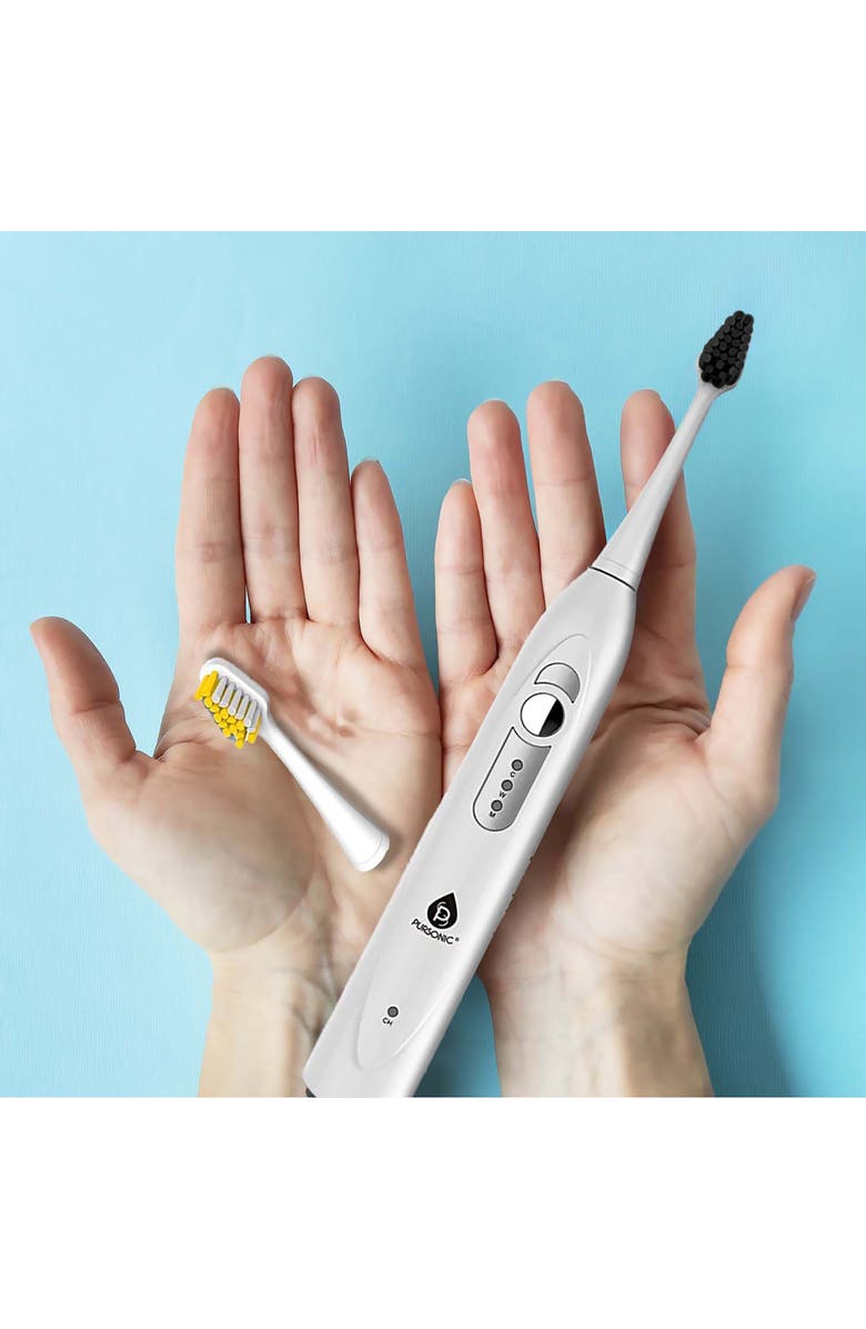 PURSONIC Charcoal Infused Bristles Electric Toothbrush Replacement Brush Heads, Alternate, color, White