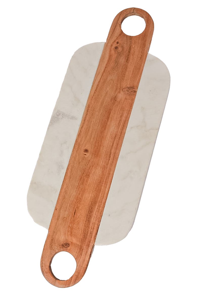 Marble Serving Board with Hole Handles, Main, color, Brown