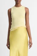 Vince Sleeveless Cotton Rib Shell