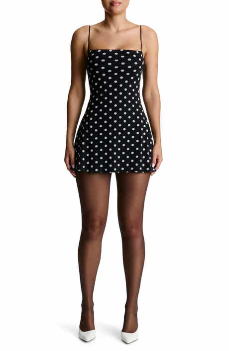Naked Wardrobe Polka Dot Fit & Flare Minidress