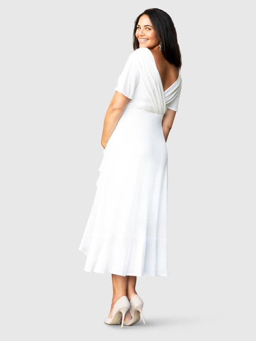 Tiffany Rose Maternity Waterfall Midi Maternity Dress In White