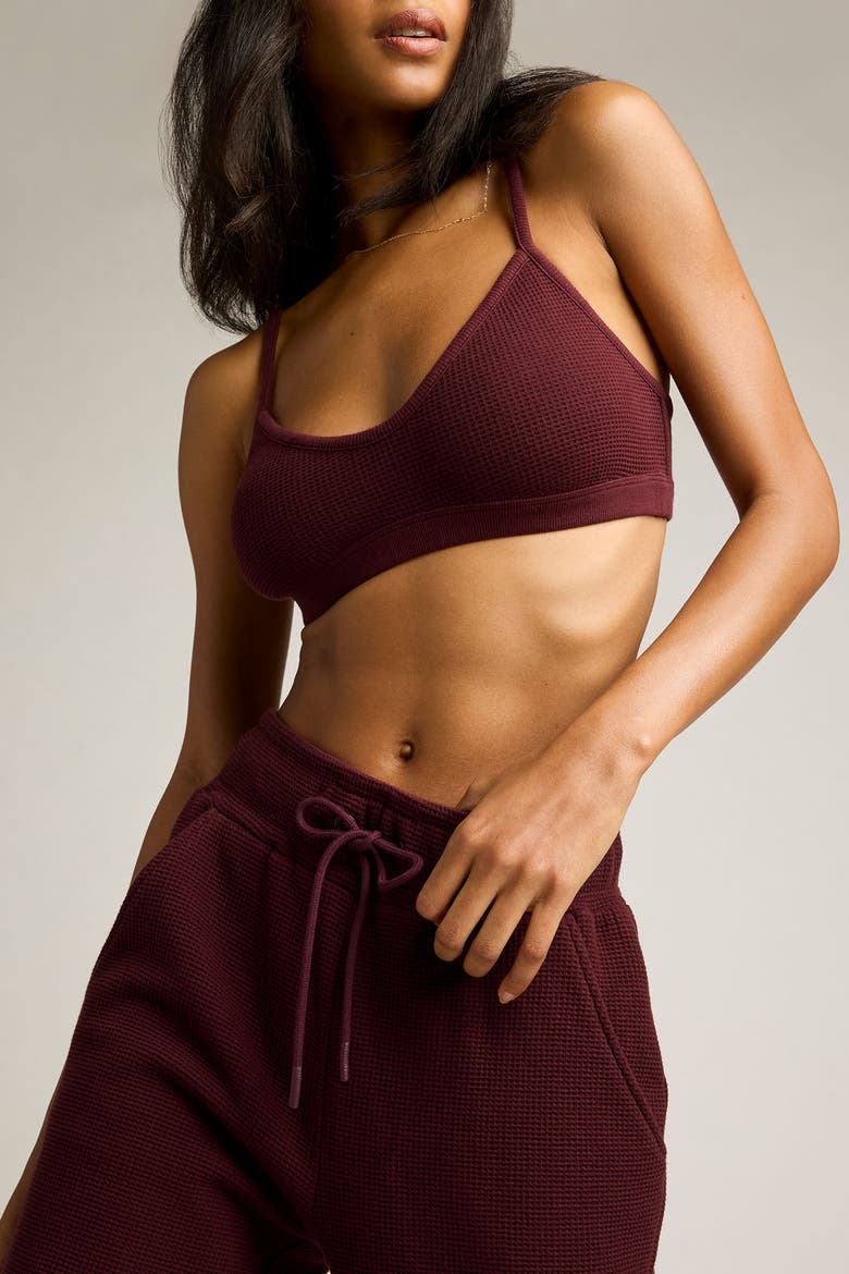 Waffle Knit Jogger, Alternate, color, Garnet