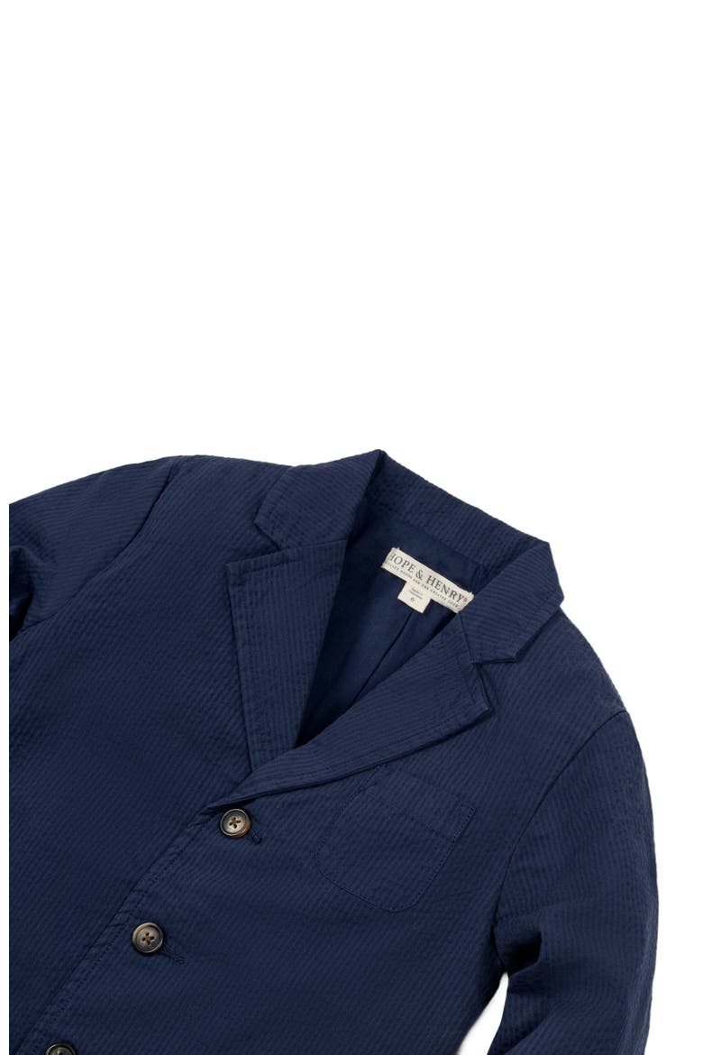 Boys' Organic Seersucker Suit Jacket, Toddler, Alternate, color, Navy Seersucker