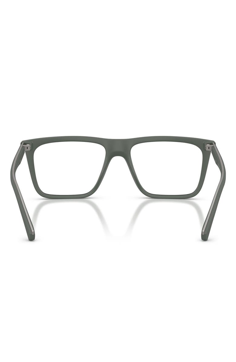 Emporio Armani 56mm Clip-On Style Square Sunglasses, Alternate, color, Matte Green / Clear