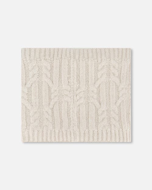 Deux Par Deux Kids Gender Inclusive Lined Winter Neckwarmer In White