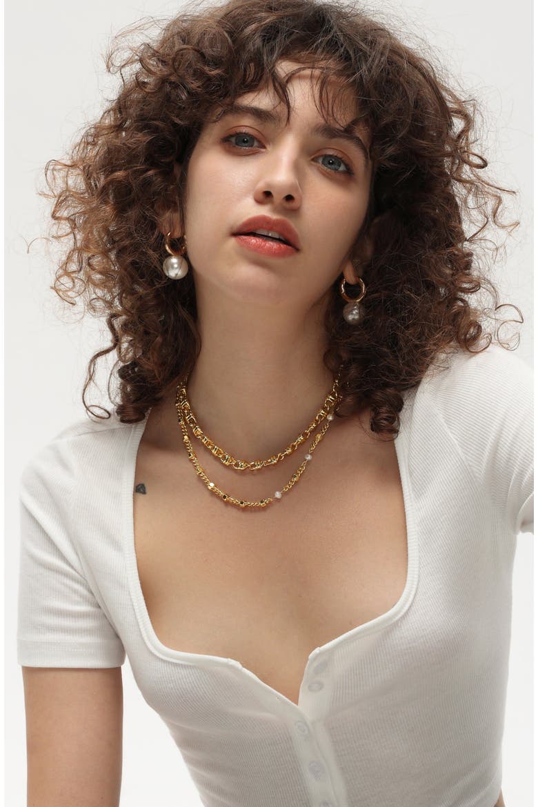 Solid Mariner Anchor Chain Necklace, Alternate, color, Gold
