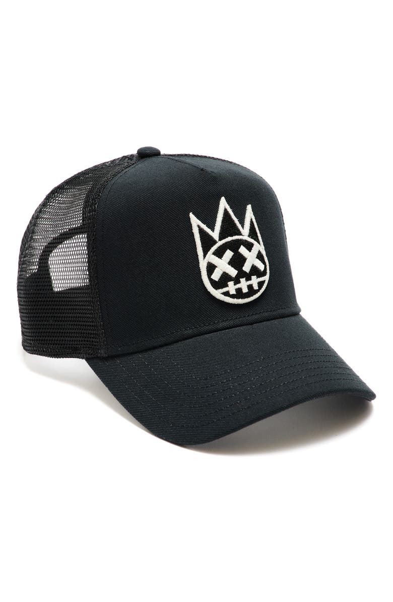 Cult of Individuality Logo Mesh Back Trucker Hat, Main, color, Black/ White