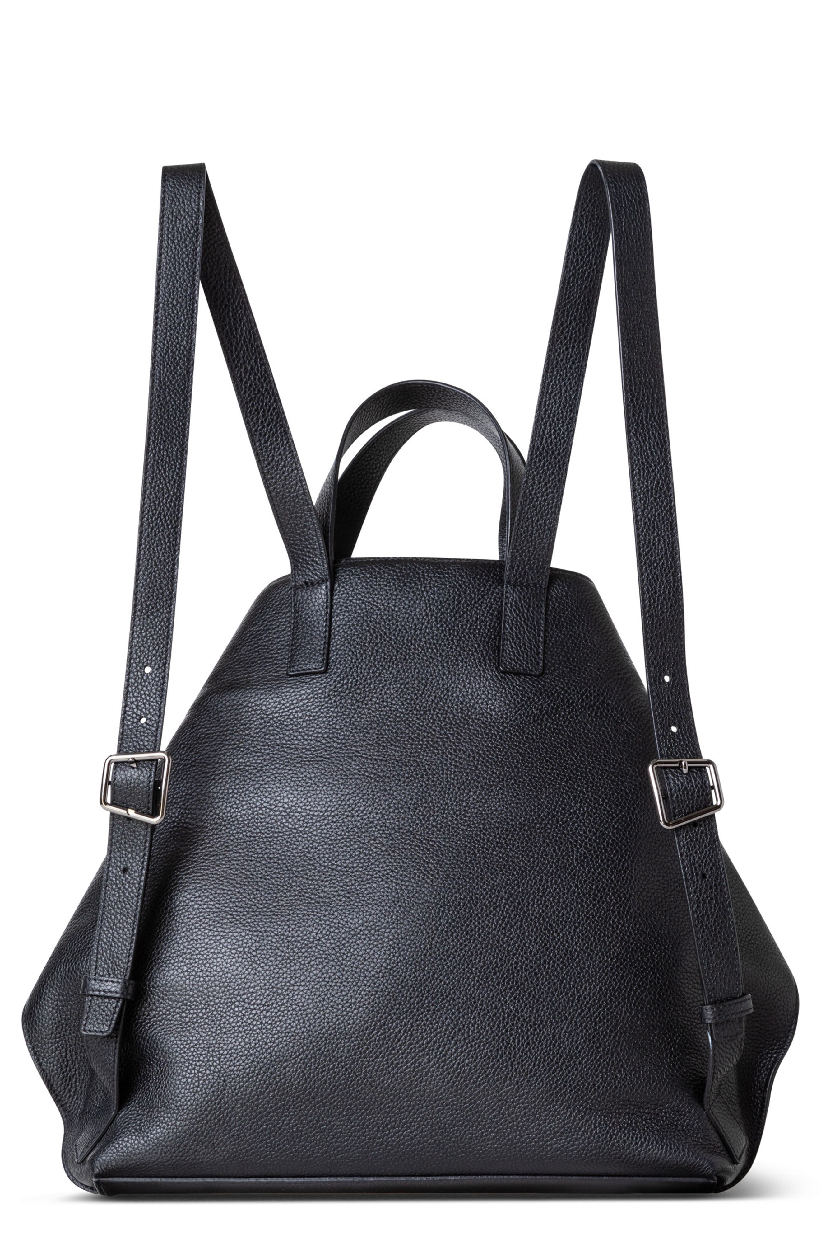 Akris Medium Ai Leather Backpack/Tote Bag, Alternate, color, Black