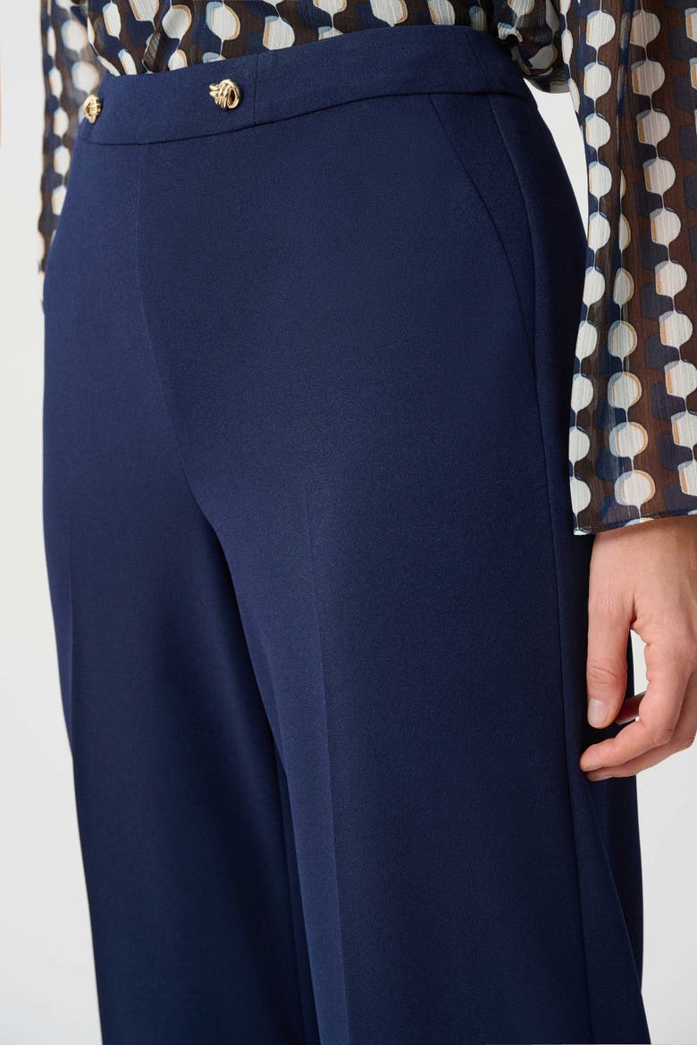 Scuba Crepe Wide Leg Pull-On Pants, Alternate, color, Indigo