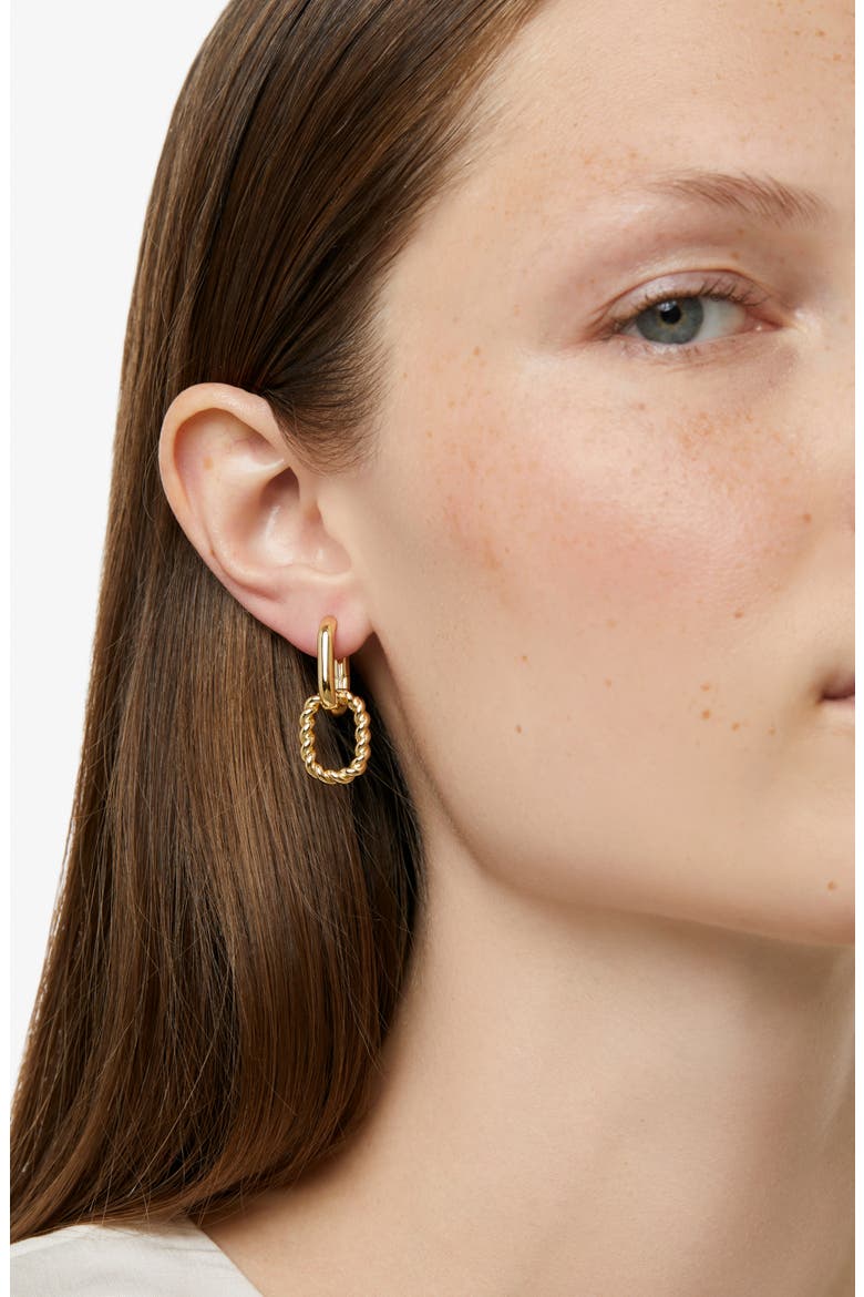 Ash Double Hoop Earrings, Alternate, color, GOLD
