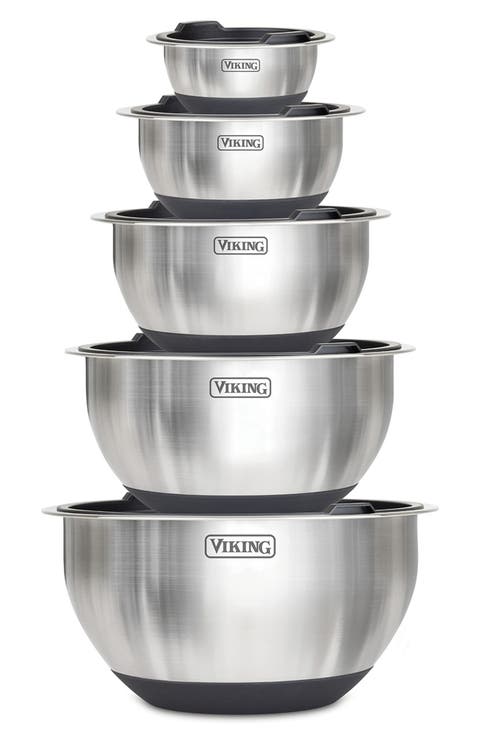 10-Piece Stainless Steel Mixing Bowl Set with Lids