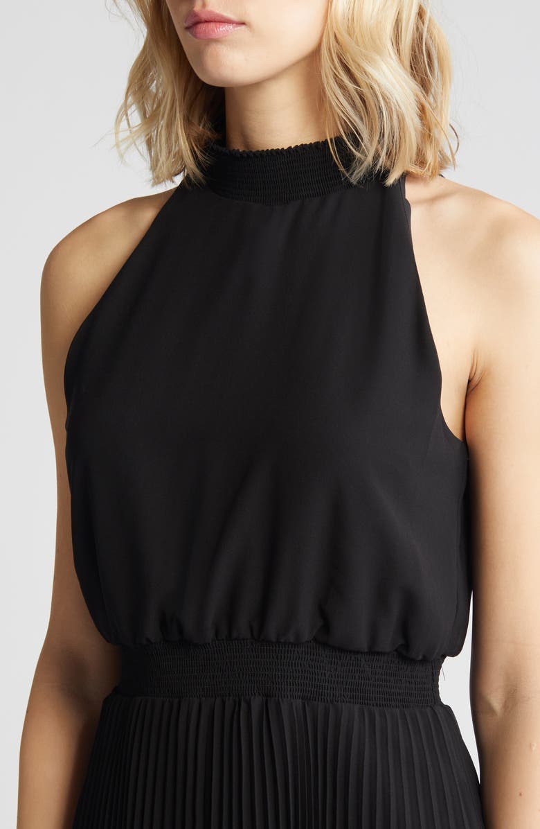 Sam Edelman Mock Neck Plissé Skirt Minidress, Alternate, color, 