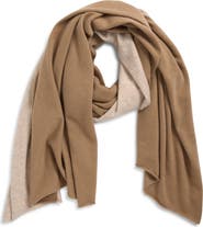 Vince Boiled Cashmere Border Wrap Scarf