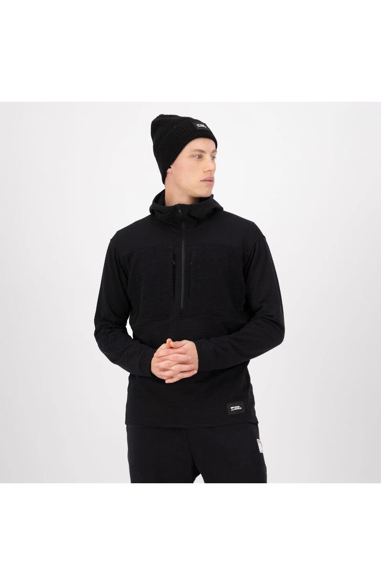 Mons Royale Offgrid Merino Fleece 1/2-Zip Long-Sleeve Top - Men's, Alternate, color, Black
