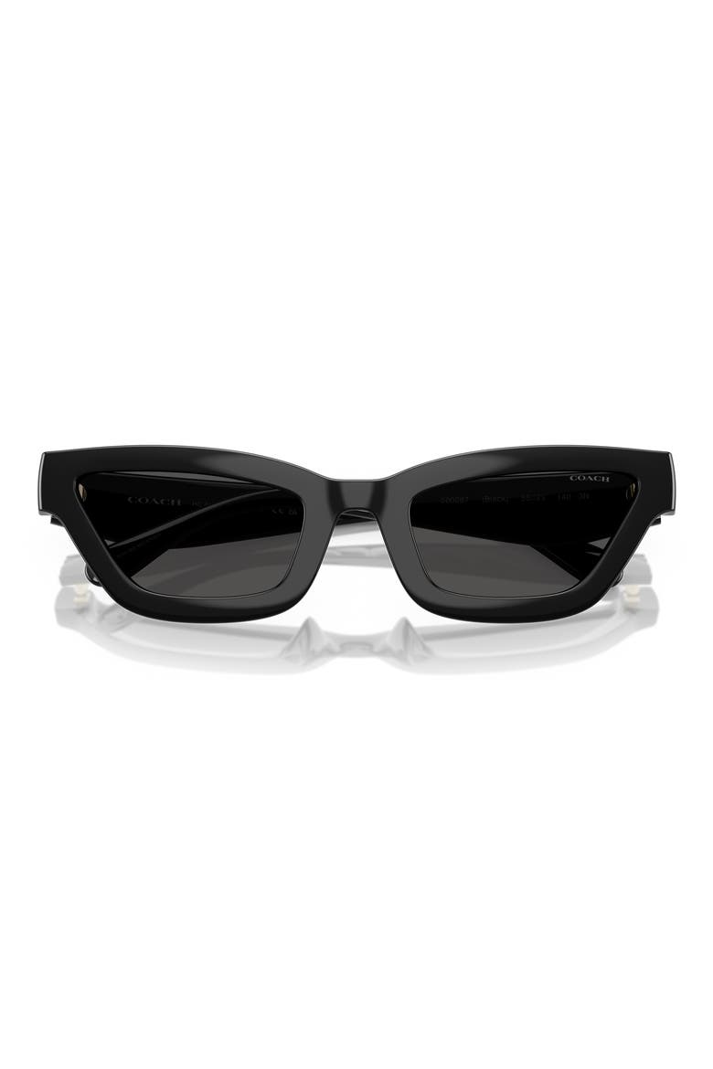 55mm Rectangular Sunglasses, Alternate, color, BLACK / GREY SOLID