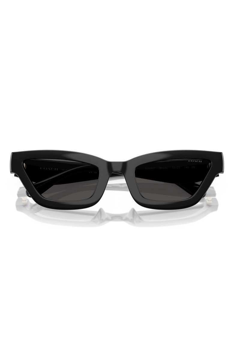 COACH 55mm Rectangular Sunglasses, Alternate, color, Black / Grey Solid